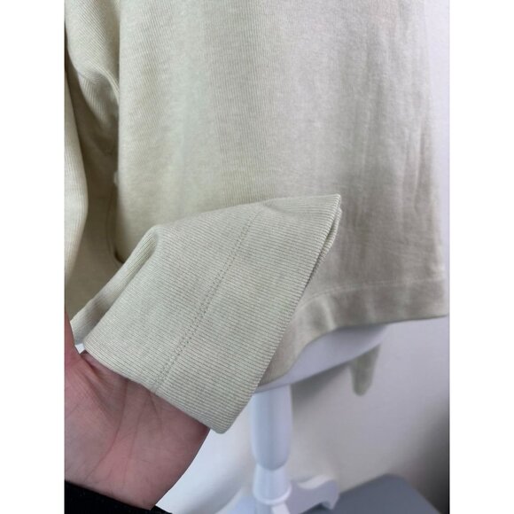 Madewell women's large cream quarter zip pullover‎ top oversized casual stretch - Picture 3 of 7